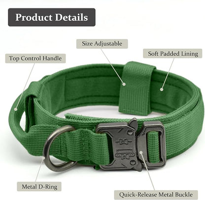 Tactical Dog Collar, Adjustable Military Training Nylon Dog Collar - Image 2