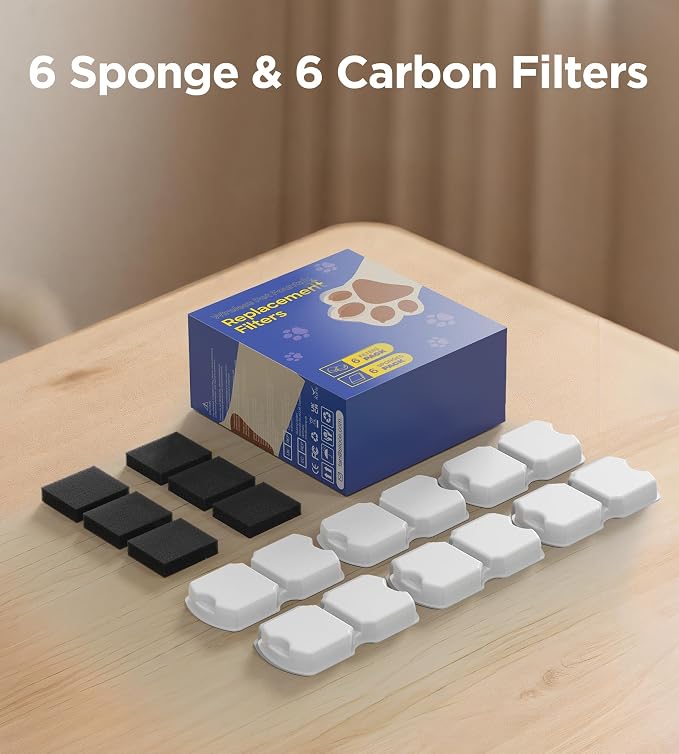 Cat Water Fountain Filter Replacement: 6Pack Pet Fountain Filters of 6 Carbon - Image 6