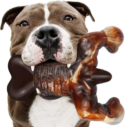 Dog Chew Toys for Aggressive Chewers Almost Indestructible Dog Toys, Bacon by MOXIKIA