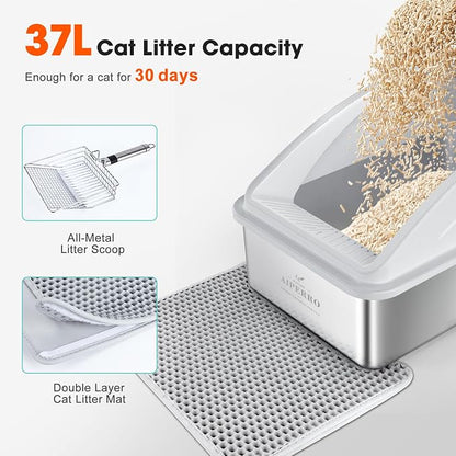 Stainless Steel Litter Box | XL Enclosed Cat Litter Boxes - Image 6