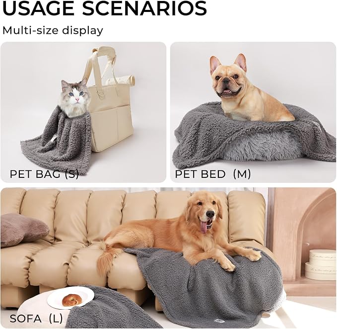 1 Pack 3 Calming Blankets Fluffy Premium Fleece Pet Blanket Soft Sherpa Throw - Image 4