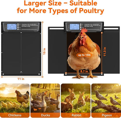 Automatic Chicken Coop Door Large Size, 7W Solar Powered - Image 7