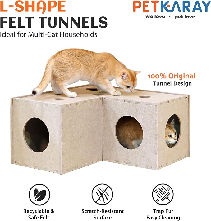 PETKARAY Cat Tunnel, Original Cat Hideaway Cave - Image 2