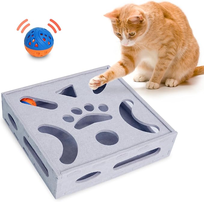 PETKARAY Felt Cat Puzzle Toy, Interactive Cat Toys by PETKARAY