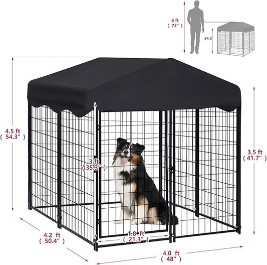 Dog Kennel Outside, 4.5' x 4' x 4' Dog Kennel Outdoor - Image 2