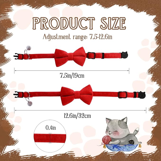 Sliverdew 2 Pcs Velvet Cat Collar - Image 2