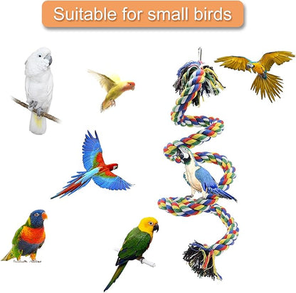 WishLotus Bird Perches, Parrot Colorful Climbing Rope Swing Toys Parrot Stand - Image 2