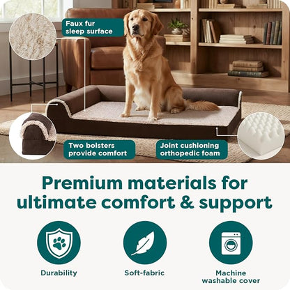 FurHaven Orthopedic Dog Bed for Large Dogs, L-Shaped Chaise Mattress - Image 5