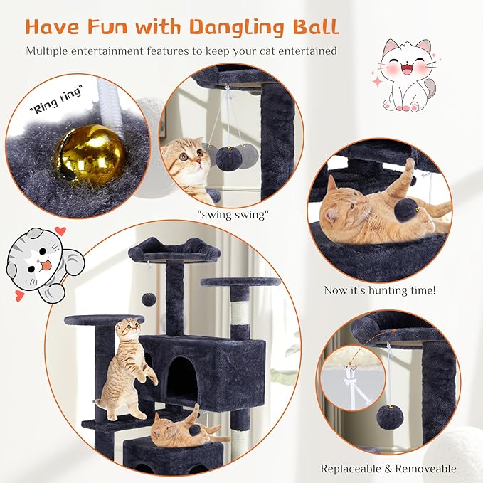 Sweetcrispy 54 Inch Cat Tree Tower, Indoor Cat Condo - Image 2