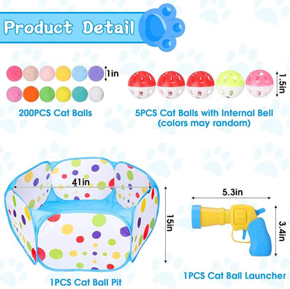 Mity rain Cat Ball Pit with Balls Included, Interactive Cat Toy - Image 7
