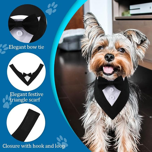Tuxedo Bandana, Adjustable Pet Collar - Image 2