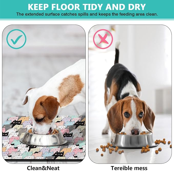 Pet Feeding Mat for Floors Waterproof Dog Mat for Food and Water Absorbent - Image 5