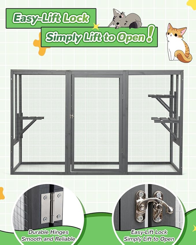 Catio Outdoor Cat Enclosure, Wooden Large Catios - Image 4