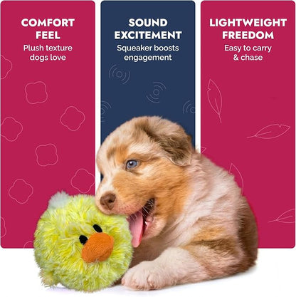 Pet Lou DOG'Z 4 Inch EZ Squeaky Chick Dog Plush Toy, Stuffing-Free Soft Plush - Image 3