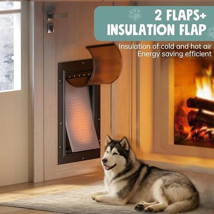 Extra Large Dog Door for Door All Aluminum 3 Flaps Black, Heavy Duty XL Dog - Image 4