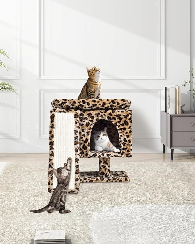 SYANDLVY Small Leopard Print Cat Tree - Image 2