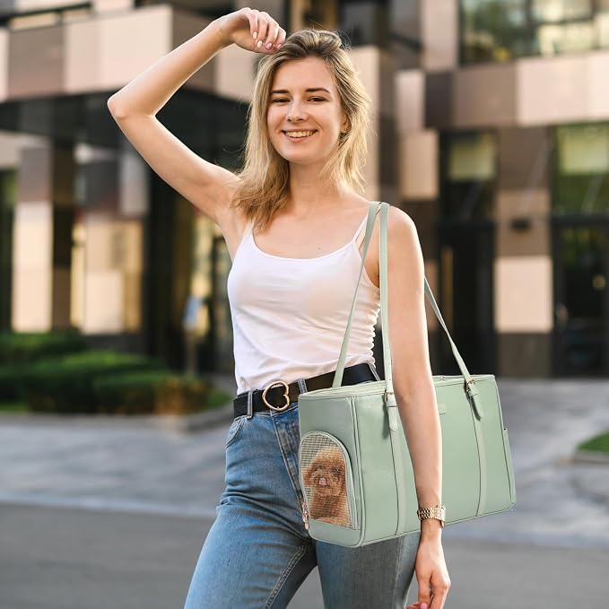 Fashion Dog Purse Pet Carrier Leather Bag - Image 7
