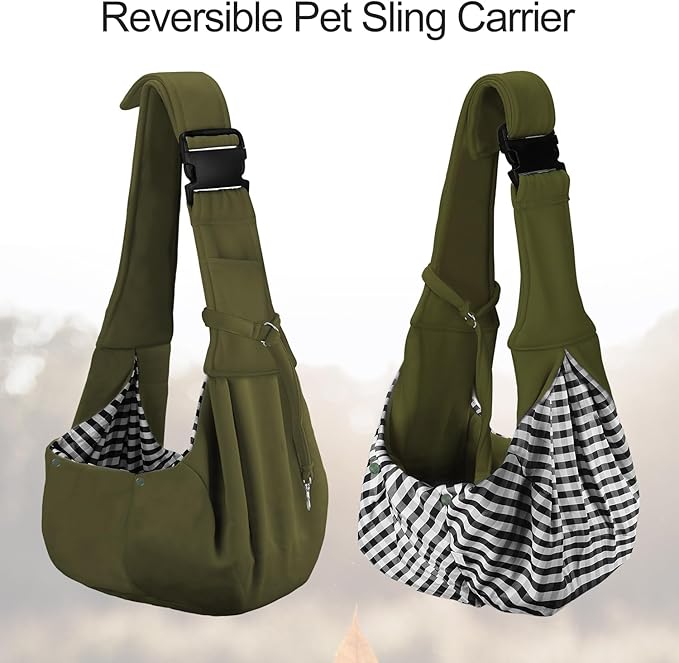 PETLOFT Reversible Dog Cat Sling Carrier, Small Dog Carrier, Adjustable Dog - Image 5