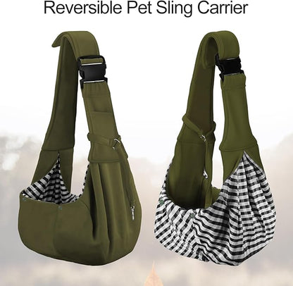 PETLOFT Reversible Dog Cat Sling Carrier, Small Dog Carrier, Adjustable Dog - Image 5
