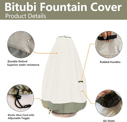 Bitubi Fountain Cover（48"x68"） 600D Oxford Cloth Garden Fountain Statue - Image 4