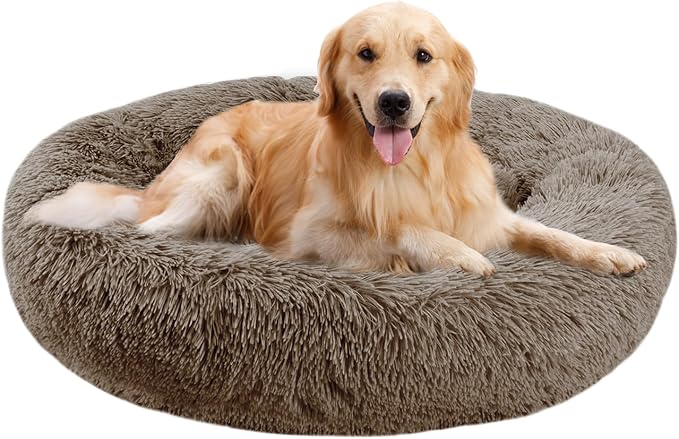 Dog Bed for Small Medium Large Dogs, 27 inch Calming Dogs Bed, Washable-Round by Nisrada