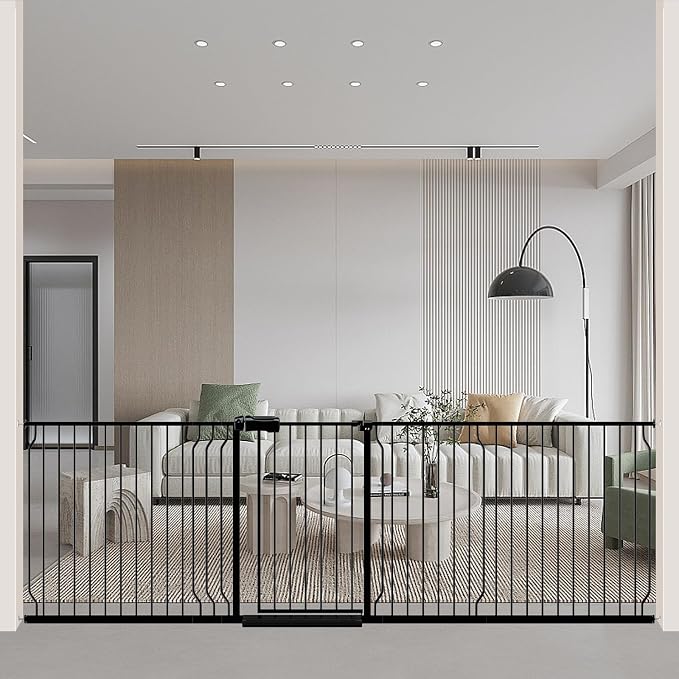 WAOWAO Baby Gate 100-109.42" Extra Wide Pressure Mounted Walk Through Swing by WAOWAOBABYSAFETYPRODUCTS