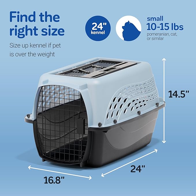 Petmate Dog Crates for Small Dogs & Cat Carriers, Two-Door Plastic Pet Kennel - Image 4