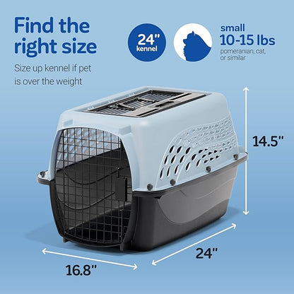 Petmate Dog Crates for Small Dogs & Cat Carriers, Two-Door Plastic Pet Kennel - Image 4