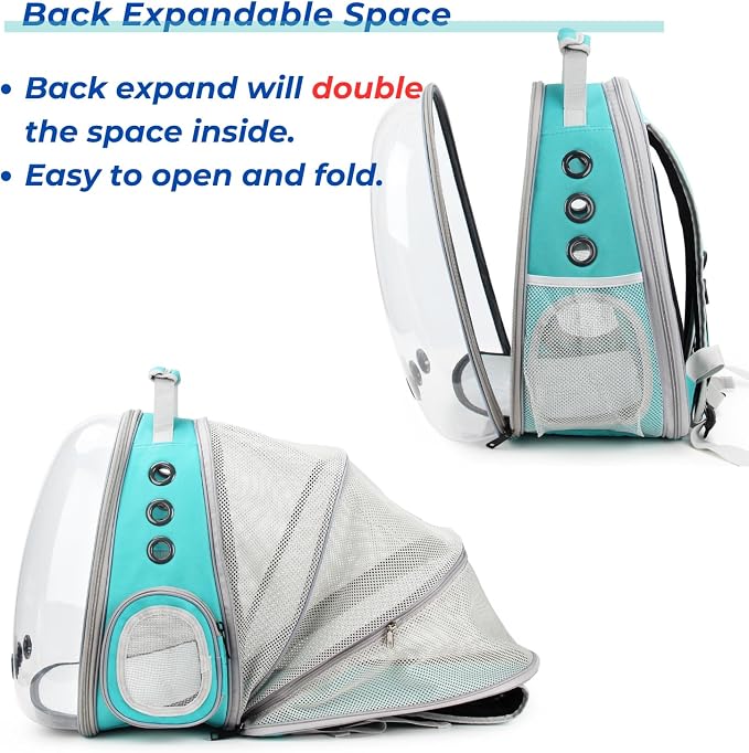 Lollimeow Cat Carrier Backpack, Expandable Bubble Pet Carrier - Image 3