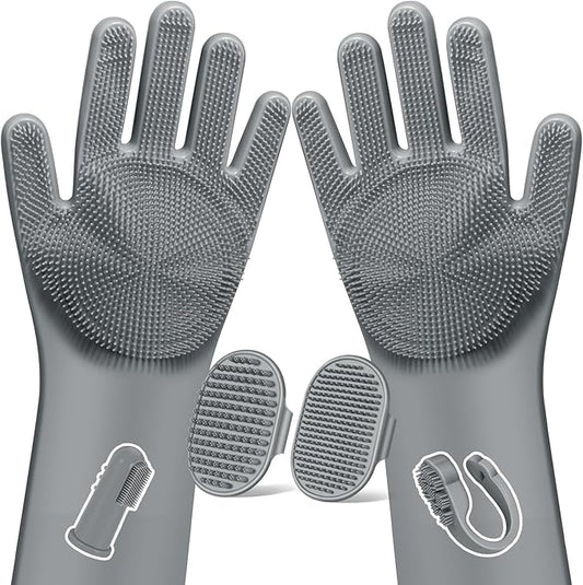 6PCS Pet Grooming Kit for Dogs, Cats and Horses | Dog Washing Gloves | Dog Bath by Augwind