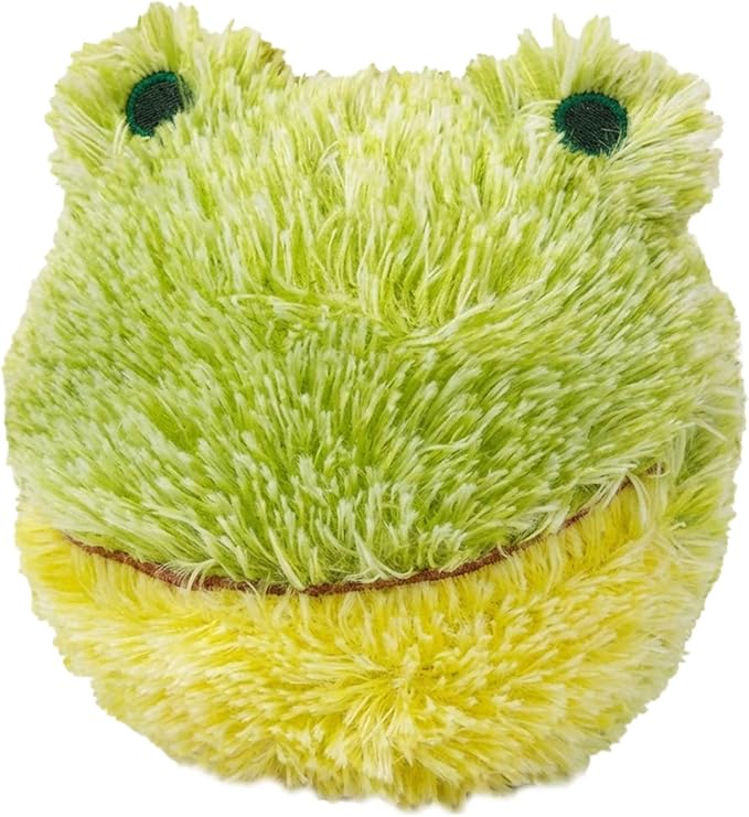 Pet Lou DOG'Z 4 Inch EZ Squeaky Frog Dog Plush Toy, Stuffing-Free Soft Plush Toy by Pet+Lou