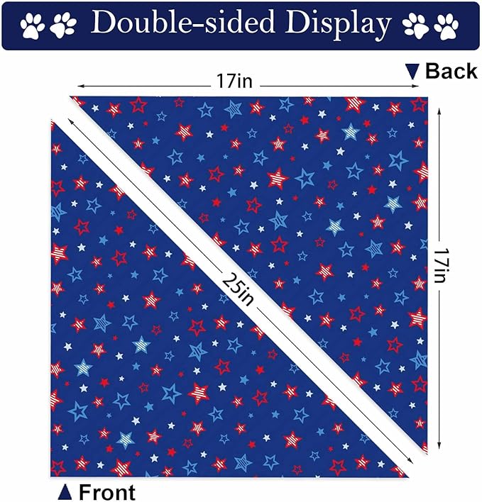 4th of July Dog Bandanas, 2 Pack Reversible USA Patriotic Bandana - Image 5