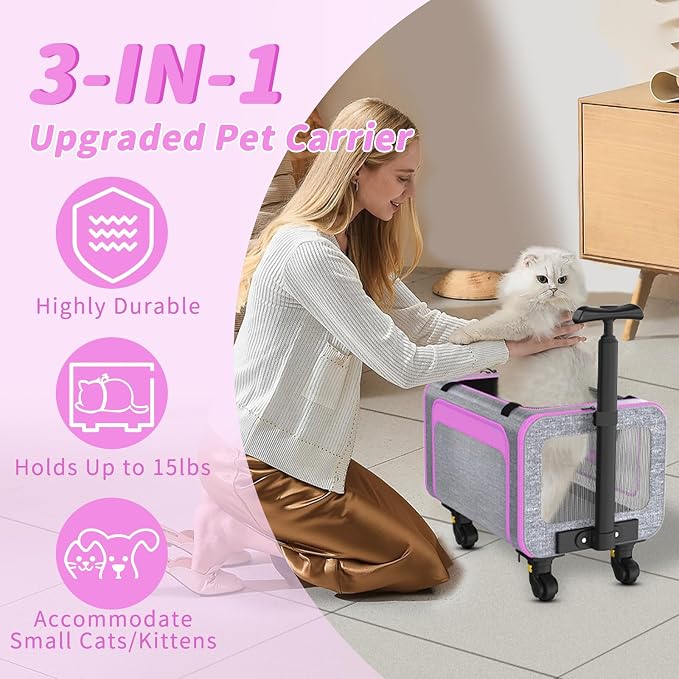 Rolling Pet Carrier with Detachable Wheels - Image 7