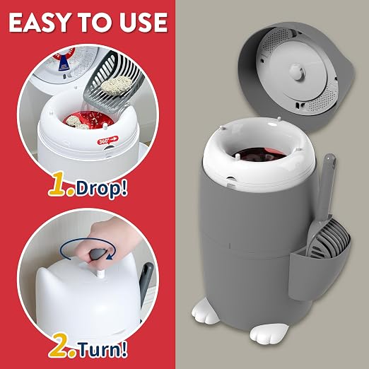 Red Rocket Pets Cat Litter Trash Can Kitty Twister Plus, No Smell Litter - Image 3