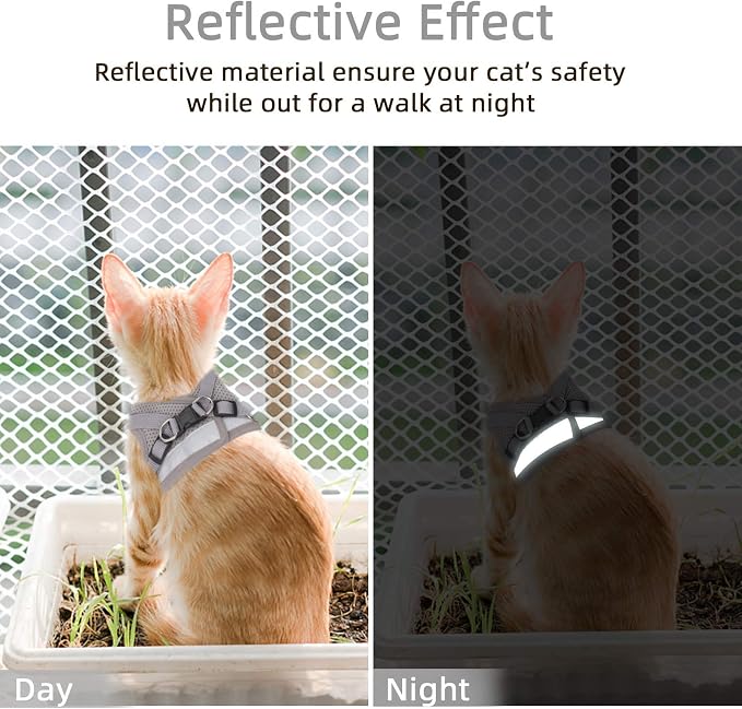 Gray X-Small Adjustable Breathable Reflective Harness - Image 5