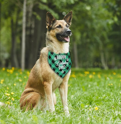 AUII JO DESIGN Dog Bandana, Plaid Geometric Pattern, Comfortable & Breathable - Image 4