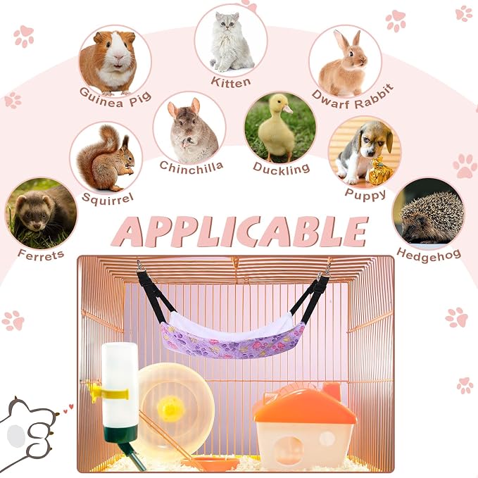 Geelin 4 Pcs Cat Hammock for Cage Hanging Soft Pet Hammock Bed - Image 5