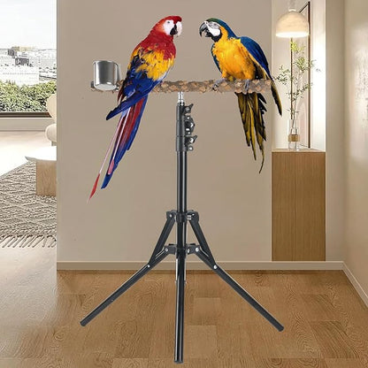 Adjustable Bird Perch Stand, 16-62 Inch Height Adjustable Bird Training Perch - Image 2
