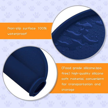 100% Waterproof 1.0" Raised Edge BPA Free Silicone Dog Food Mat, Pet Cat - Image 3