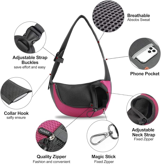 FDJASGY Pet Sling Carrier for Small Dogs Cats, Breathable Mesh Travelling Hand - Image 3
