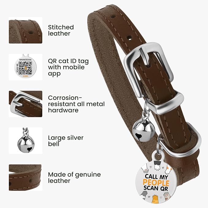 BRONZEDOG Leather Cat Collar - Image 2