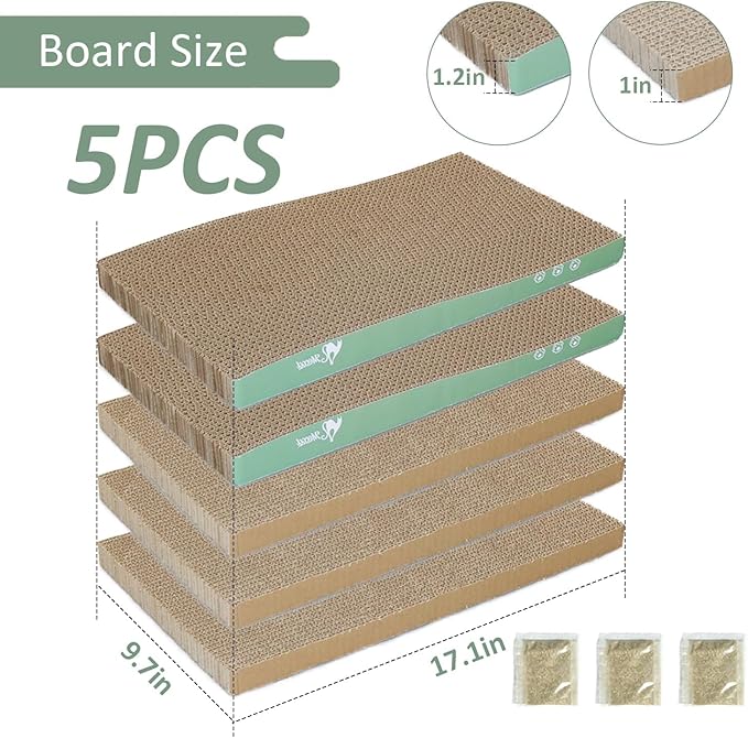 MECOOL Cat Scratching Board，5PC Cat Scratch Pad - Image 2