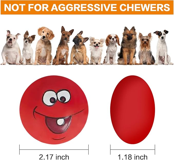 Dog Toy Squeaky Dog Toys Funny Face Chewing Latex Rubber Soft Fetch Play - Image 2