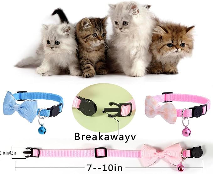 16 PCS Cute Cat Collar with Bells Kitten Collars - Image 5