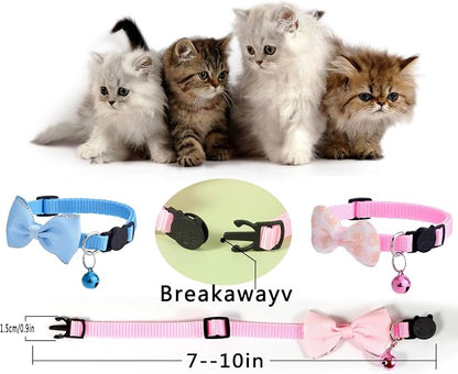 16 PCS Cute Cat Collar with Bells Kitten Collars - Image 5