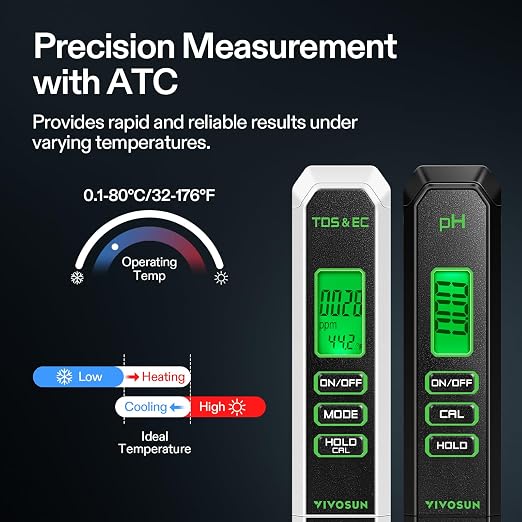 VIVOSUN Digital pH and TDS Meter Kits, 0.01pH High Accuracy Pen Type pH Meter ± - Image 4