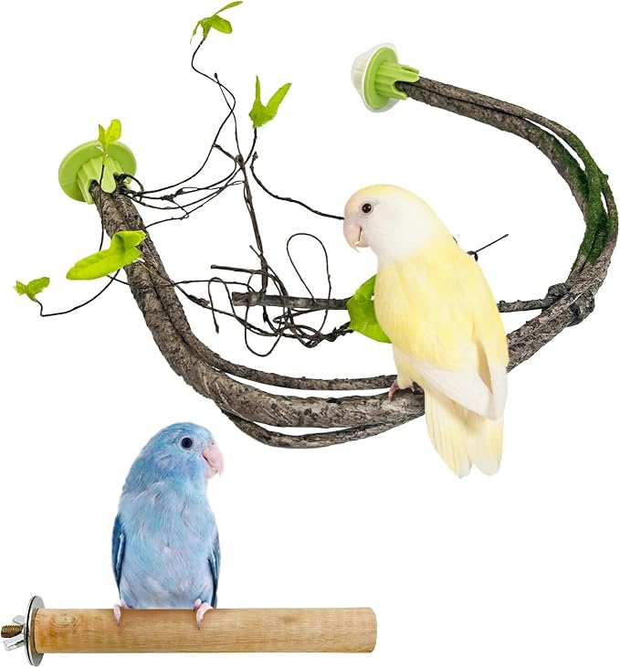 PINVNBY 2 PCS Bendable Bird Perches Simulation Branch Parrot Perch Stand by PINVNBY