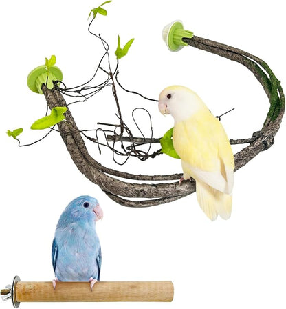 PINVNBY 2 PCS Bendable Bird Perches Simulation Branch Parrot Perch Stand by PINVNBY