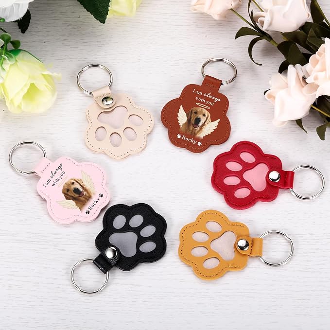 Custom Leather Pet Fur Keychain – Personalized Memorial Keepsake Keyring - Image 6