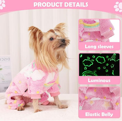 Fleece Dog Pjs - Cute Extra Small Puppy Clothes, Soft & Stretchy Dog Onesies - Image 3